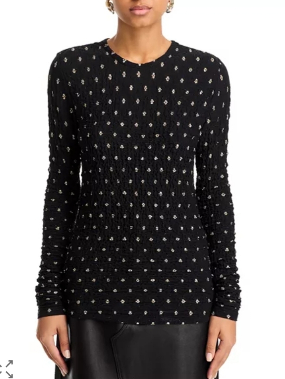 FRAME DOTTED MESH TOP In Black & Gold Size Small